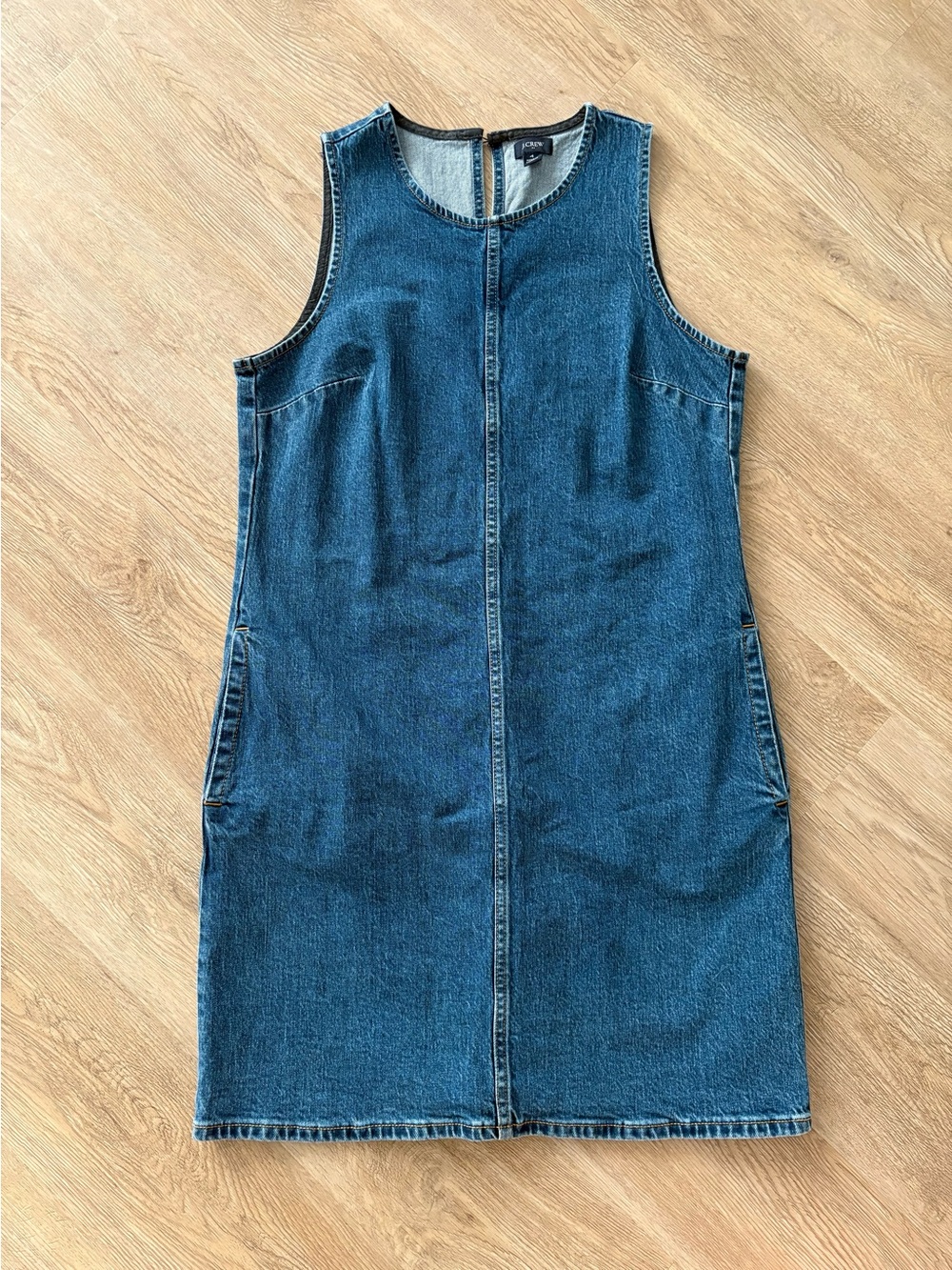 J. Crew Factory Sleeveless Denim Shift Dress - Blue